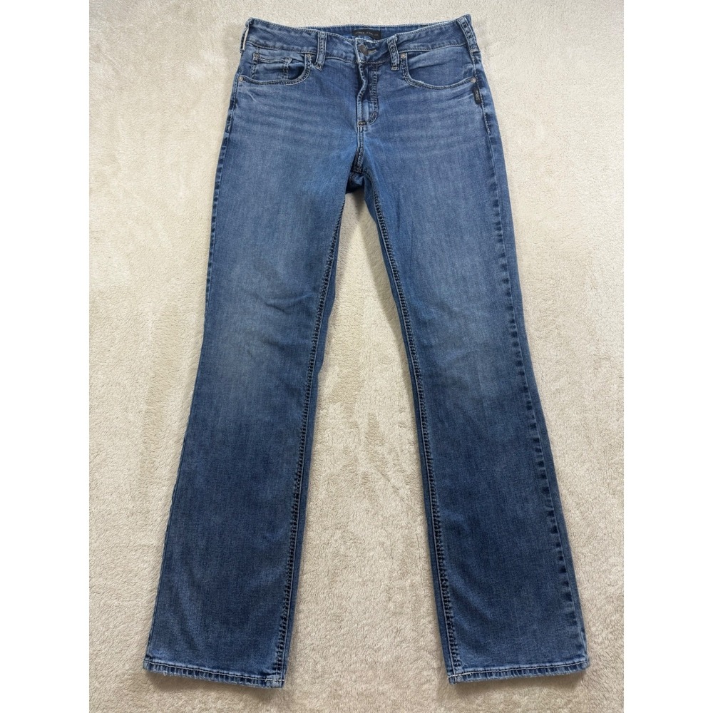 Silver Jeans Womens Suki Slim Boot Mid Rise Medium Wash Blue Jeans W32 (31x31.5)